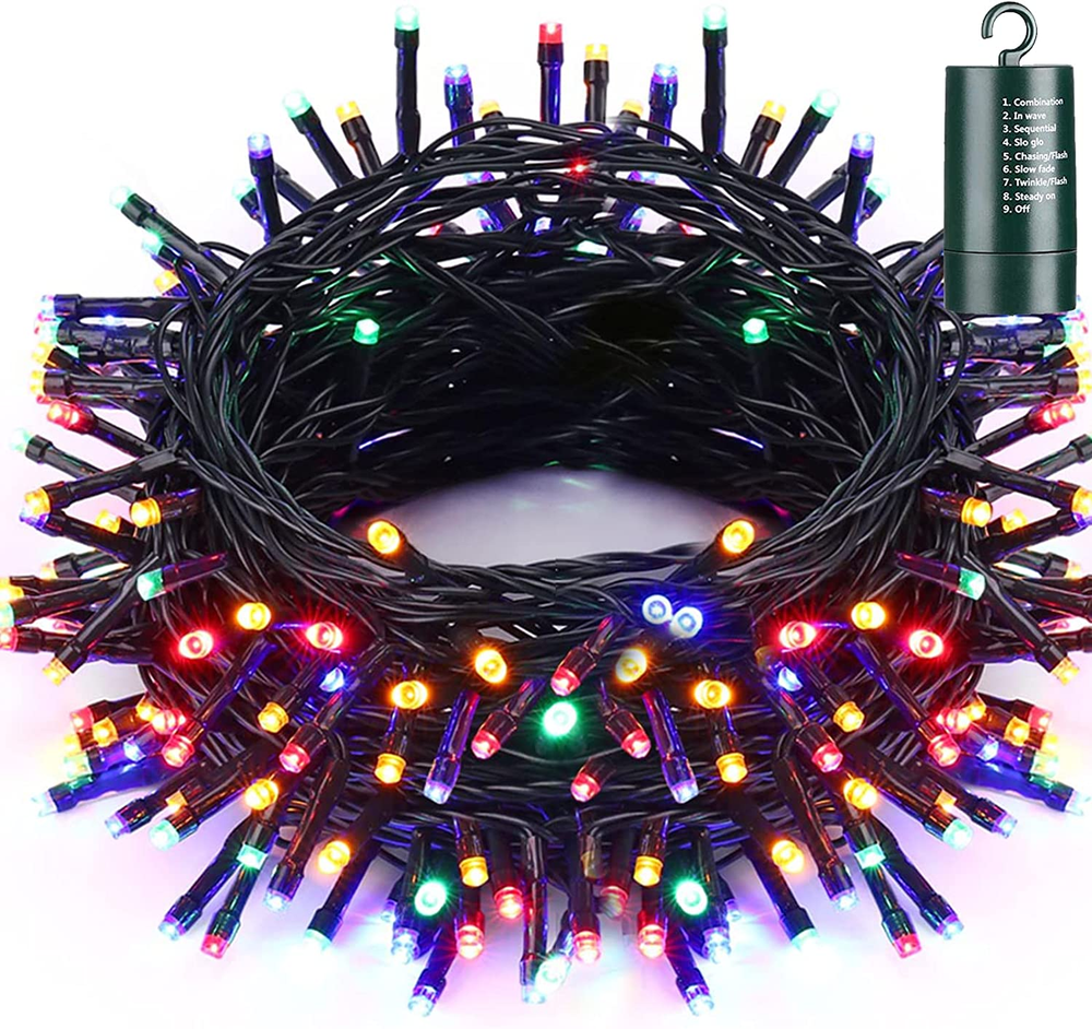 Battery Christmas Lights, 68.9Ft 200 LED, 8 Modes, Timer, Waterproof, Multicolor
