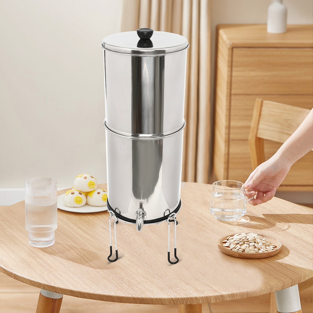 Gravity-fed Water Filter System 2.25 Gallon Stainless Steel Countertop System