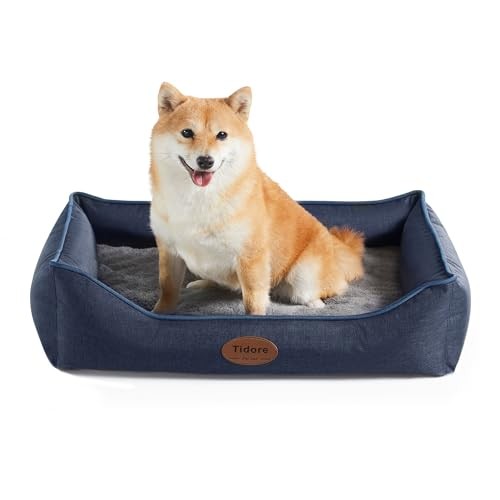 Orthopedic Dog Bed for Medium Dogs 26x22 Navy Blue Durable Support