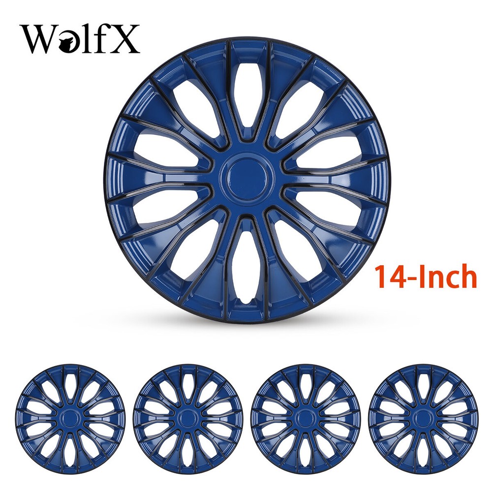 14 Inch Blue Black Snap On Wheel Rim Covers for R14 Steel Wheels Hub Caps