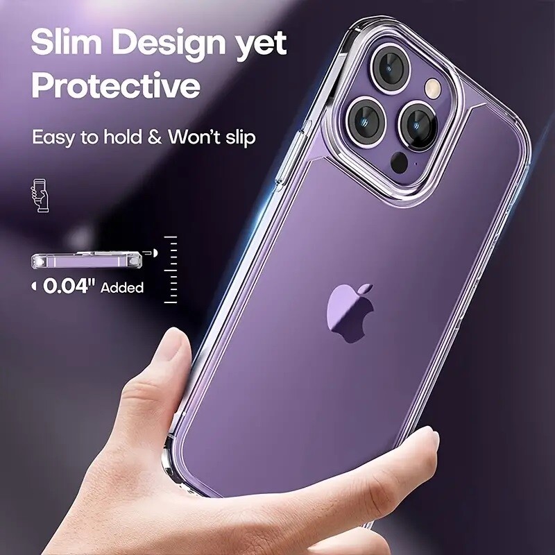 For iPhone 16 15 14 13 12 11 Pro Max Soft Silicone Clear Cover Shockproof Case