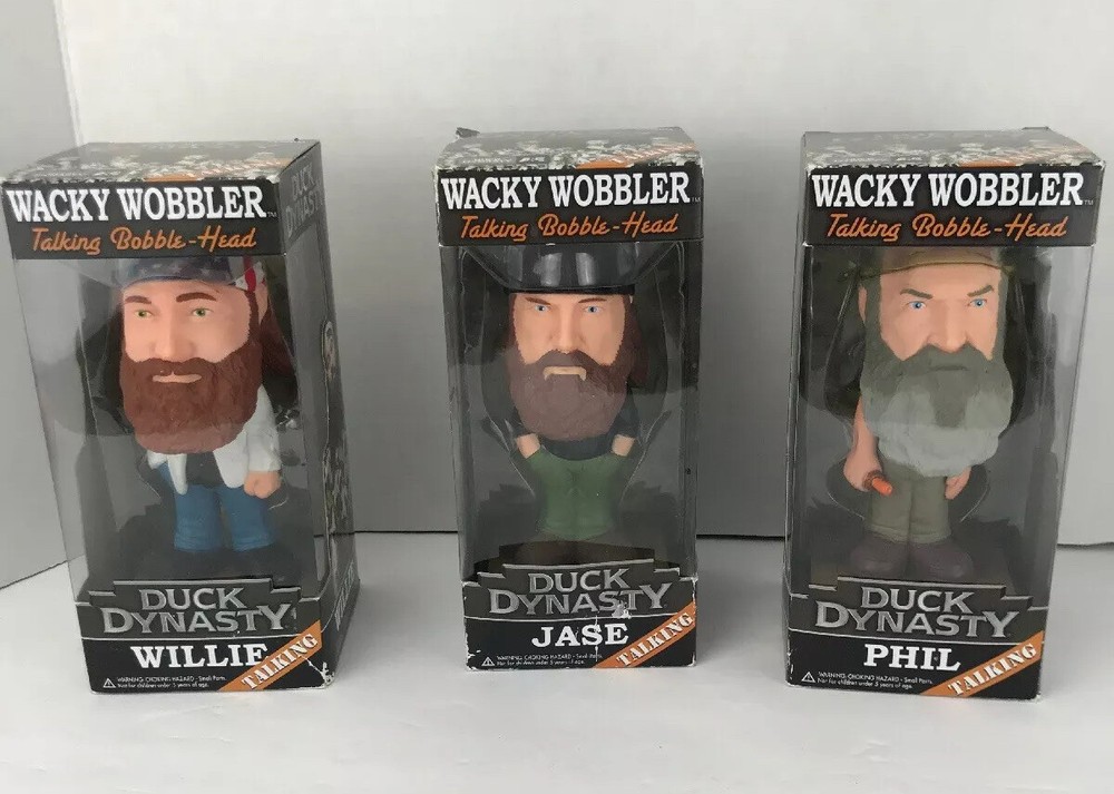 Funko duck dynasty wacky wobbler talking bobble head set Willie Jase & Phil NIB