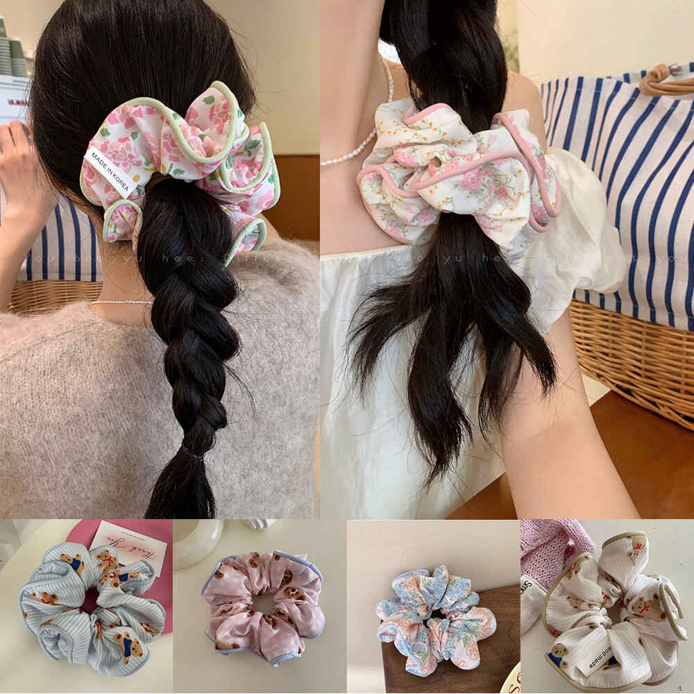 Silky Satin Thick Scrunchies for Women Strong Elastic Hair Ties