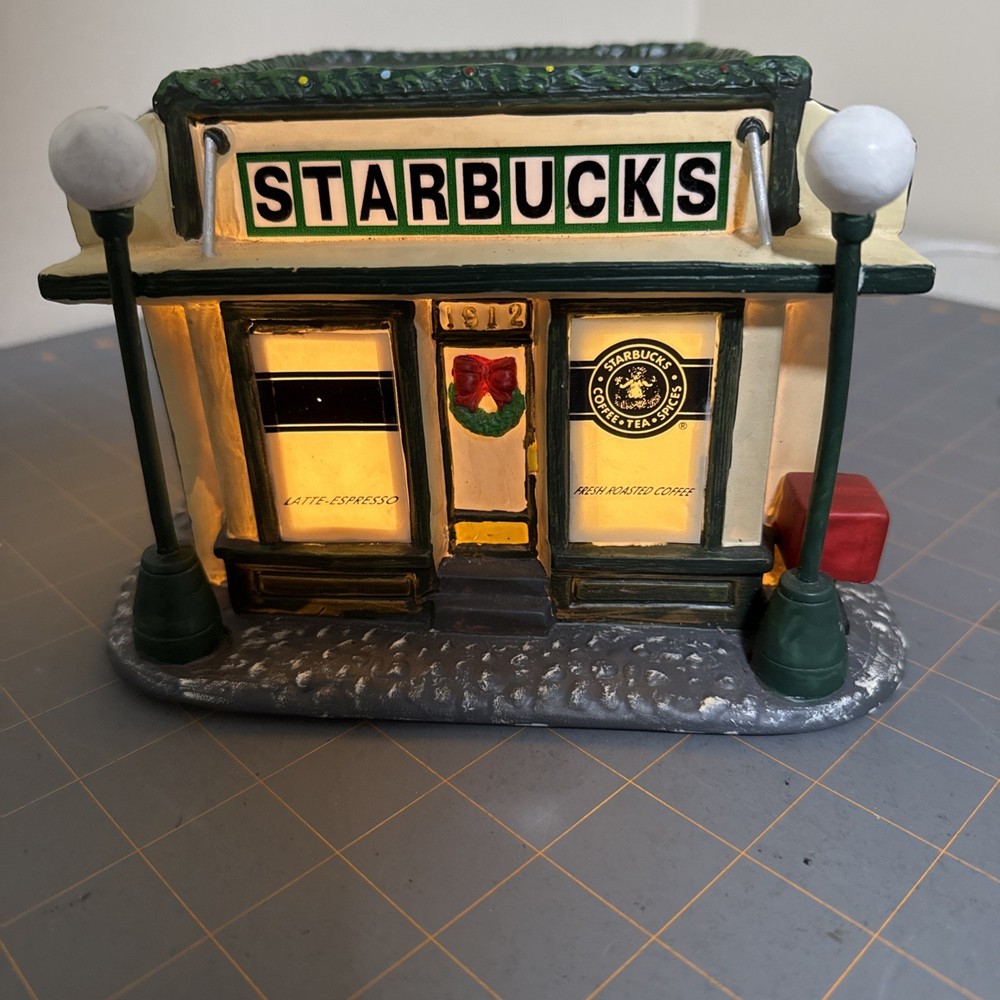 RARE Vintage Starbucks Coffee Store Pike Place Fish Market Christmas House 1999