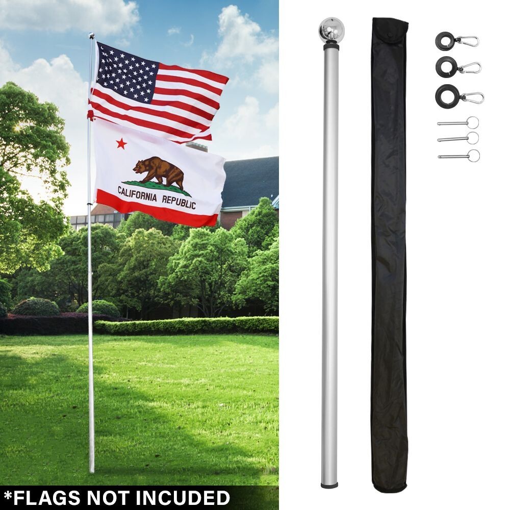 16ft Locking Telescoping Fiberglass Pole Tail Gate RV Flag Pole