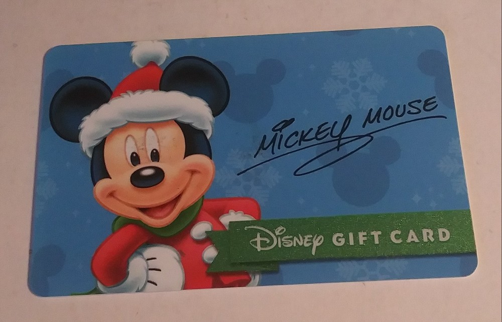 Disney Gift Card No Money Mickey Mouse Santa Hat Design  -image