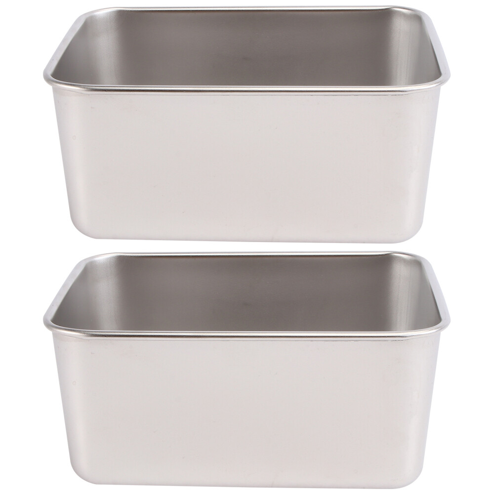 2 Pcs Stainless Steel Square Box Plat Reusable Plate Charcuterie