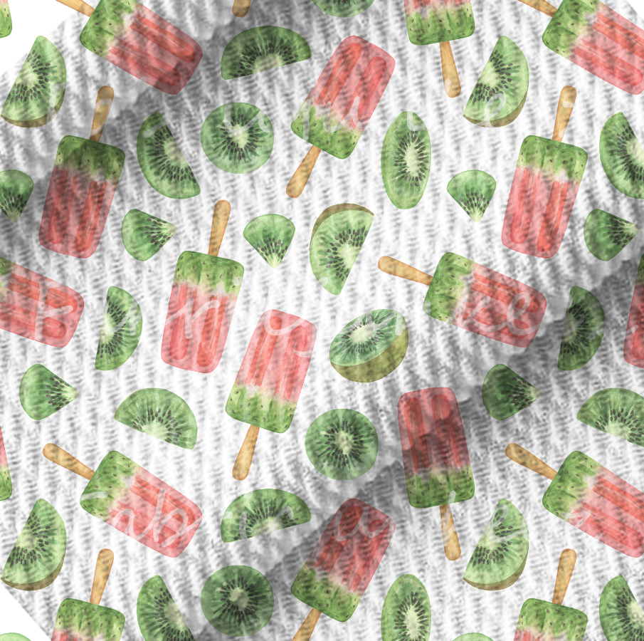 Kiwi Popsicle Dessert Bullet DBP Liverpool Stretch Knit Fabric By The Yard