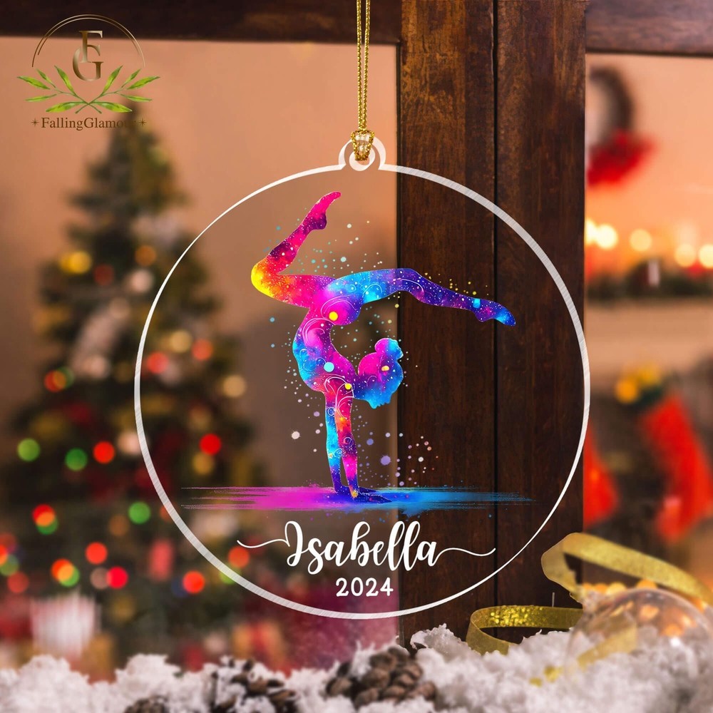 Personalized Gymnastics Acrylic Ornament  Gymnastics Christmas Ornament