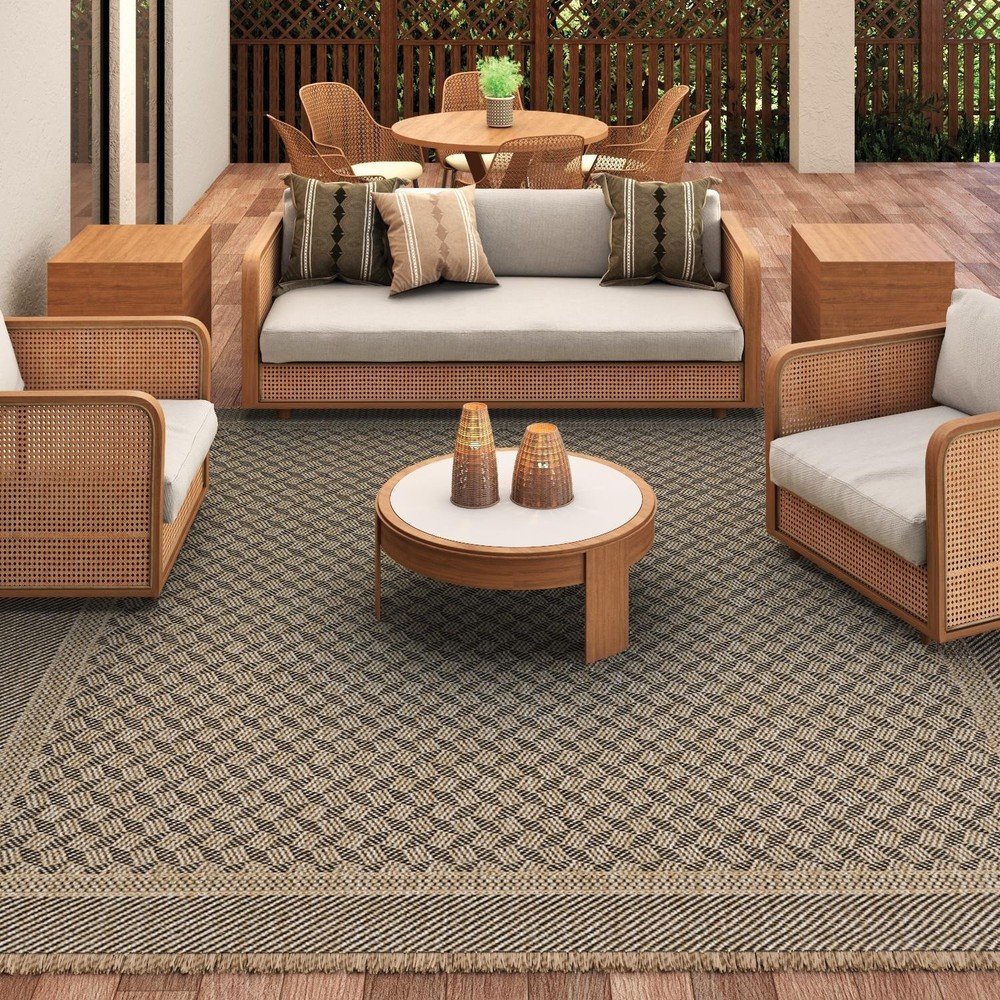 Tribal Metyr Brown Indoor Outdoor Rug by Dream Decor Rugs