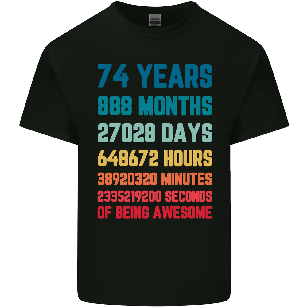74th Birthday 74 Year Old Mens Cotton T-Shirt Tee Top