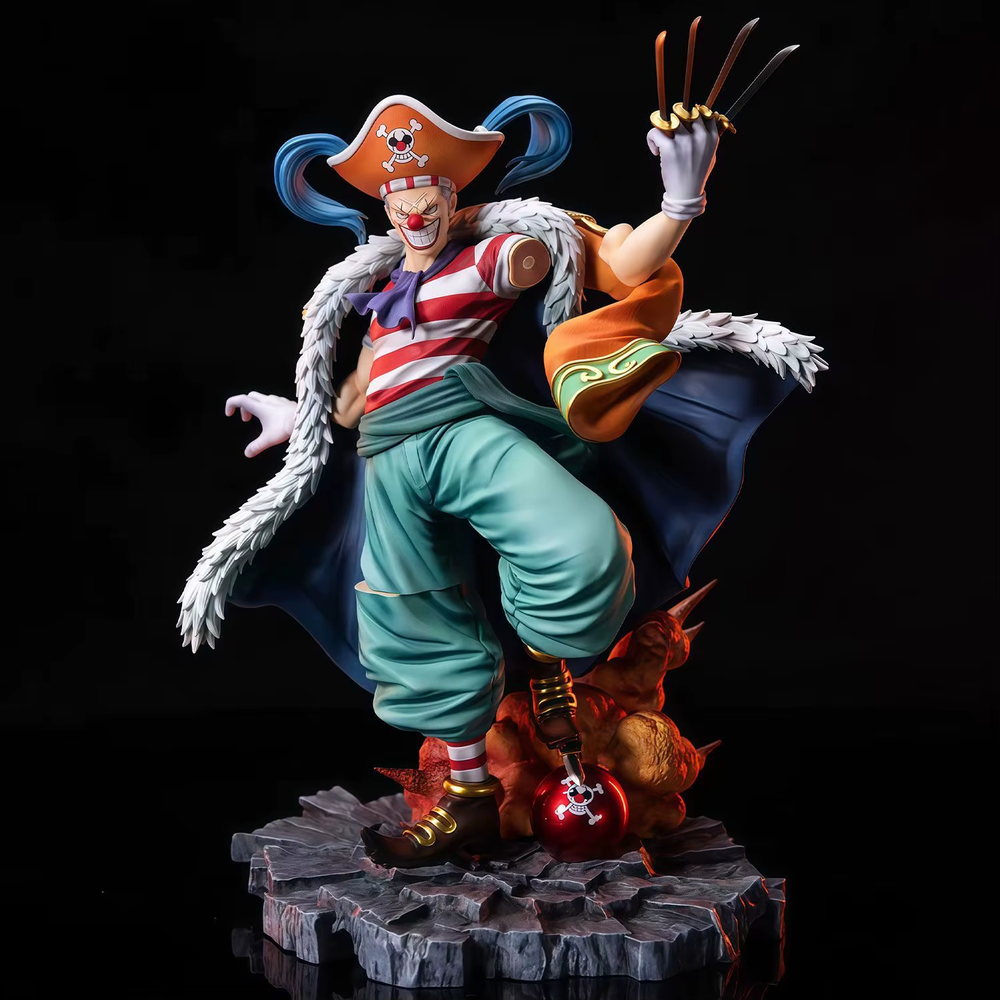 One Piece Buggy the Man of the Grand Line Four Model Statue Anime Figure 24cm