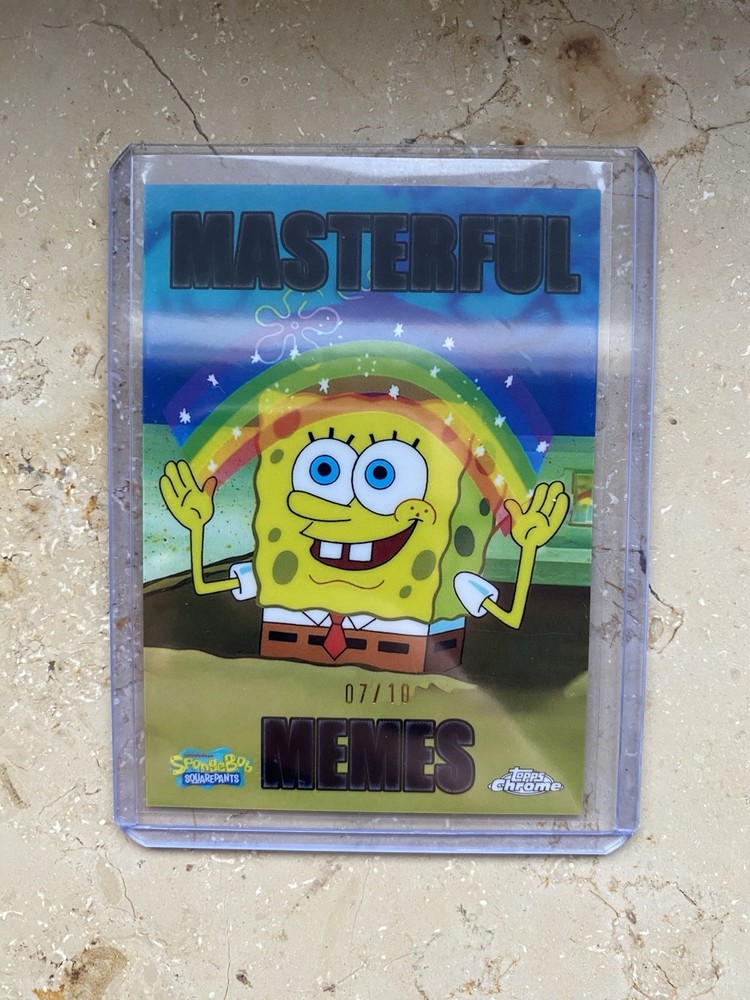 2025 Topps Chrome Spongebob IMAGINATION Masterful Memes Black 7/10th