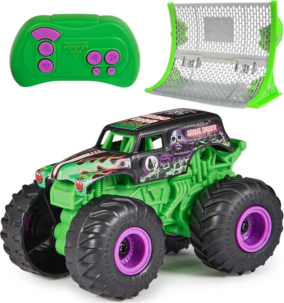 Official Grave Digger Remote Grave Digger 1:64 Scale Rc Truck with Ramp
