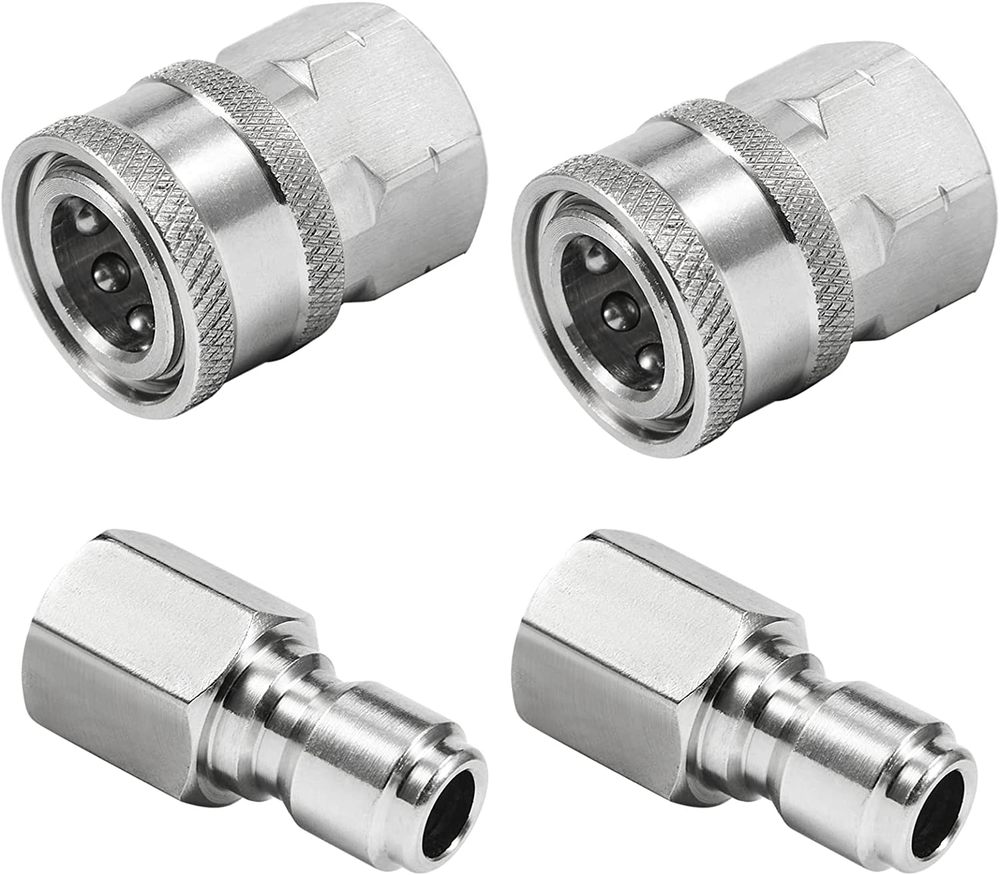 Pressure Washer Quick Connect Fittings, 3/8 Inch Adapter Set, Stainless Steel, F