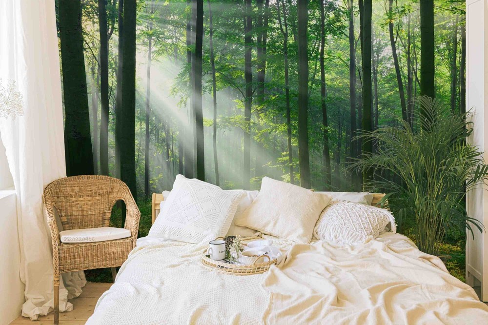 3D Green Forest Sunlight Nature Wall Murals Wallpaper Murals Wall Sticker