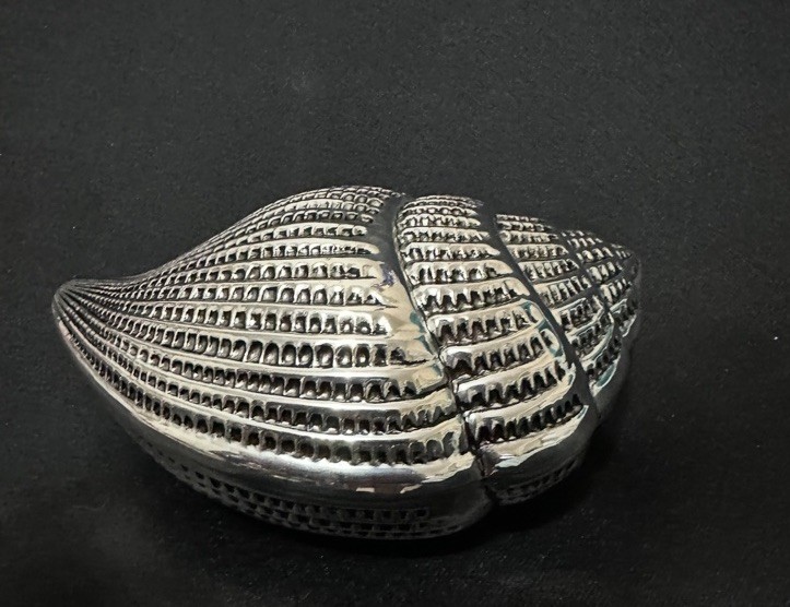 Vintage Silver-Plated Conch Shell Trinket Box