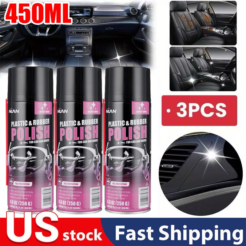 3PCS Polishing Cleaner Car Interior, Car Interior Detailer and Cleaner 450ml USA