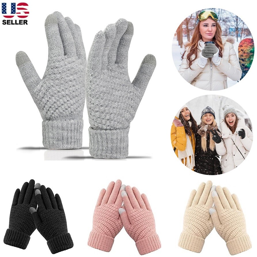Thermal Windproof Knitted Winter Gloves Touch Screen Warm Mittens Men and Women