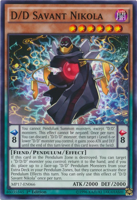 D/D Savant Nikola MP17-EN066 Common 1st Edition NM 2017 Mega Tin