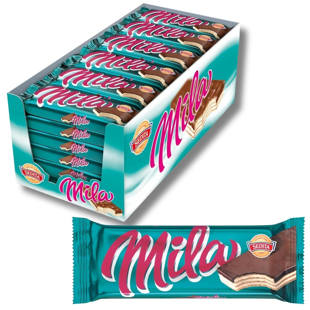 MILA - European Czech & Slovak Wafers Milk Cream with Chocolate BOX-QTY 36pcs