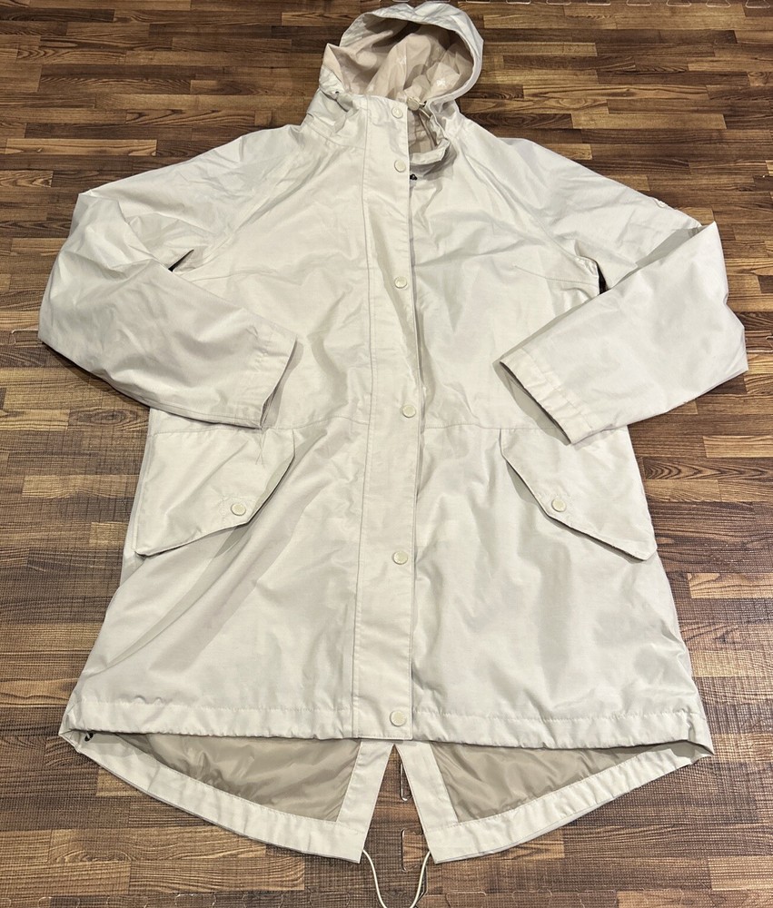 Barbour Rain Jacket Womens 8 Beige Tan Waterproof Weather Light Full Zip Coat