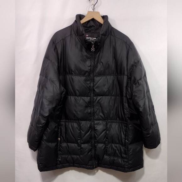 Xtreme-Tek Down Feather Filled Jacket Women's 26/28 Black Casual Comfy Retro