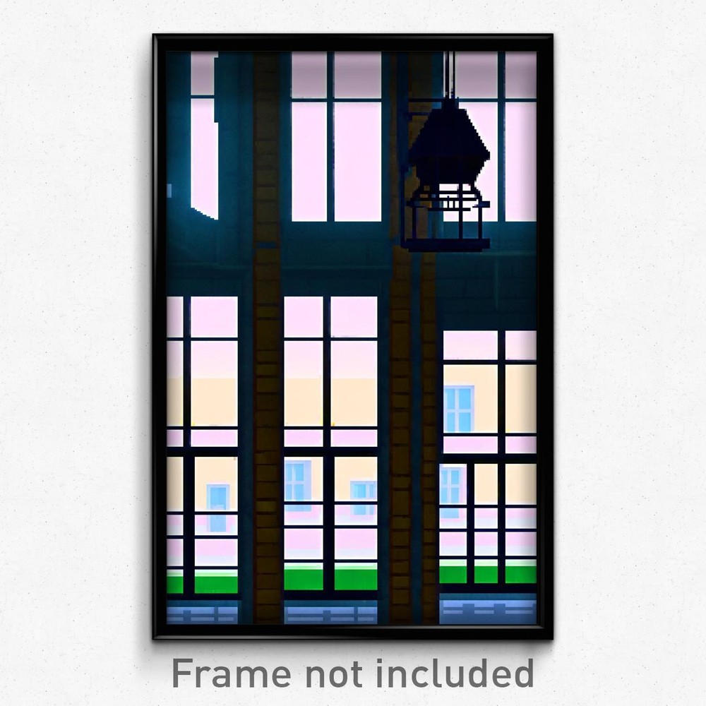 Pixel Art Poster - Great Middle School (8 Bit Psychedelic Video Game Print)