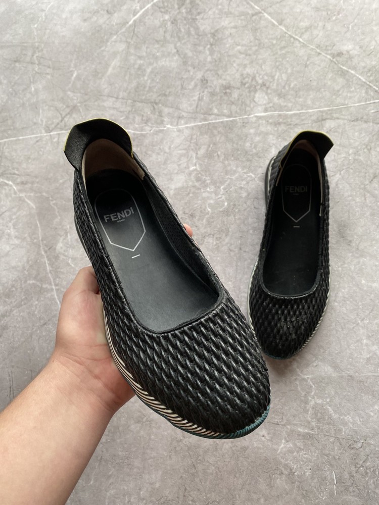 Classic FENDI Roma Flat Shoes Women's Made in Italy Size 38