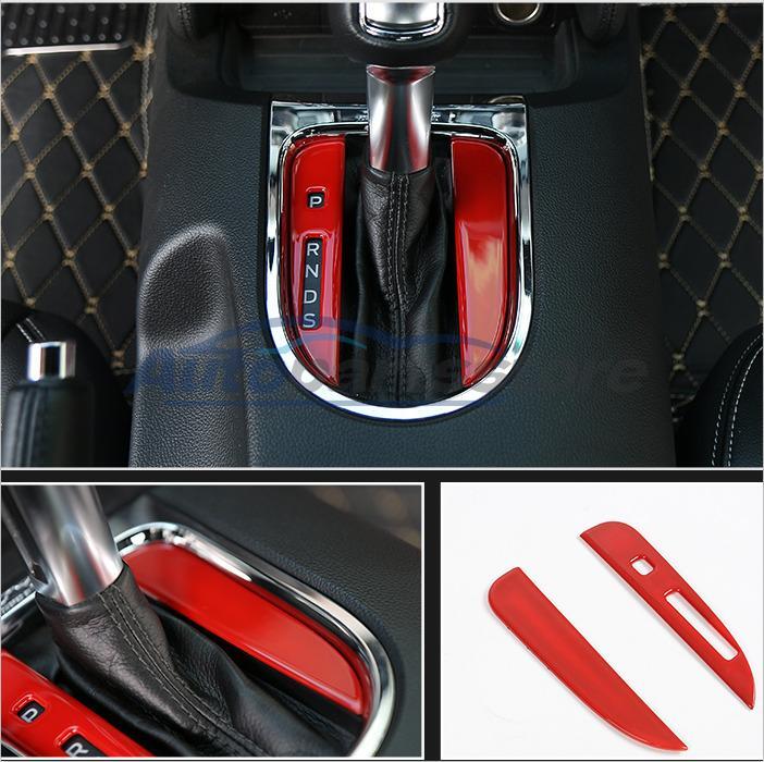 Red Car Interior Gear Shift Panel Trim Cover For Ford Mustang 2015-2020