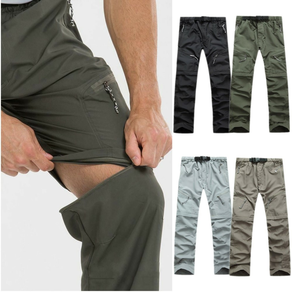 Men's Zip-Off Convertible Hiking Pants to Shorts - Lightweight Summer Trekking Trousers  