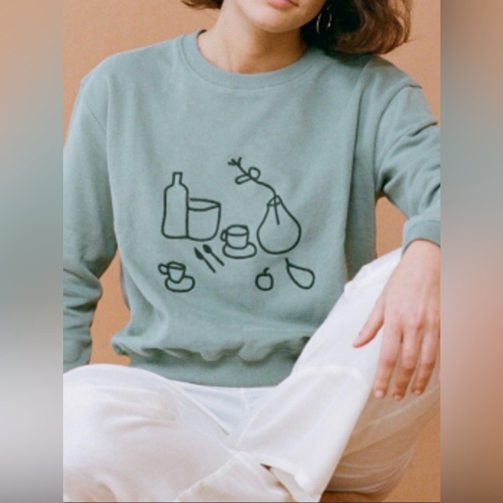 Paloma Wool Sage Green Graphic Sweatshirt Size L