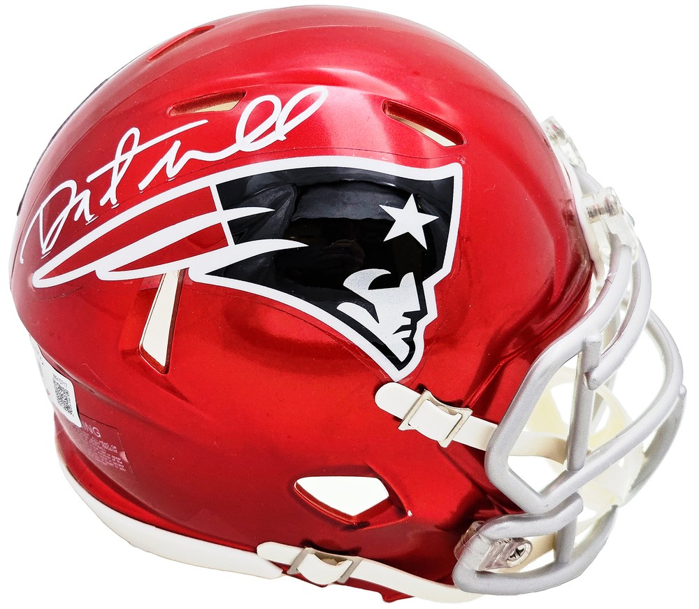 SALE! DANNY AMENDOLA AUTOGRAPHED PATRIOTS FLASH RED MINI HELMET BECKETT WITNESS-image