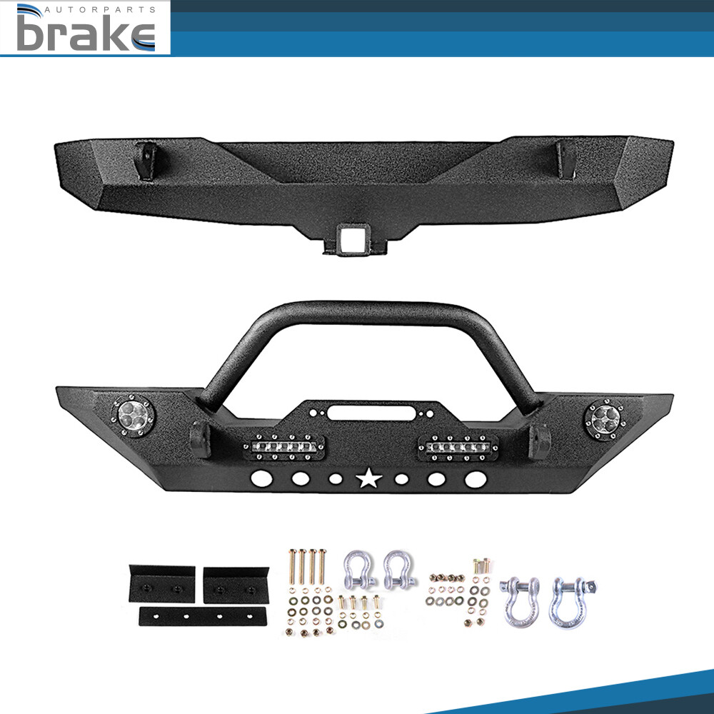 Jeep Wrangler JK 07-18 Rock Crawler Winch Bumper Front & Rear Plate  