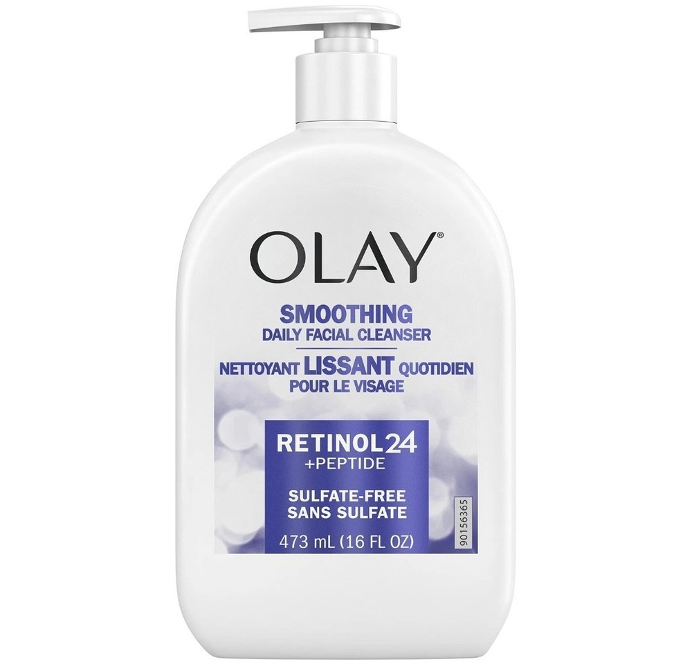 Olay Face Wash Daily Facial Cleanser with Retinol Peptides & Glycerin - Smooth