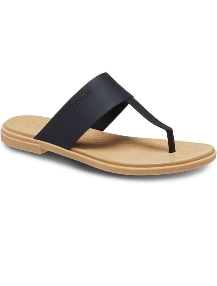 Crocs Tulum Flip Sandal Women’s Size 4 Black/Tan NEW