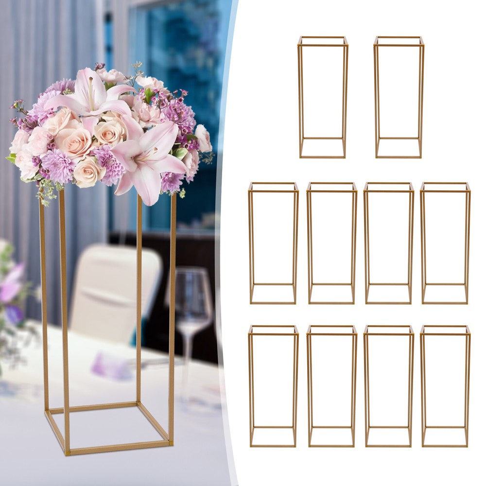 10Pcs 23.6'' Tall Gold Metal Flower Stand for Wedding Table Centerpieces Decor