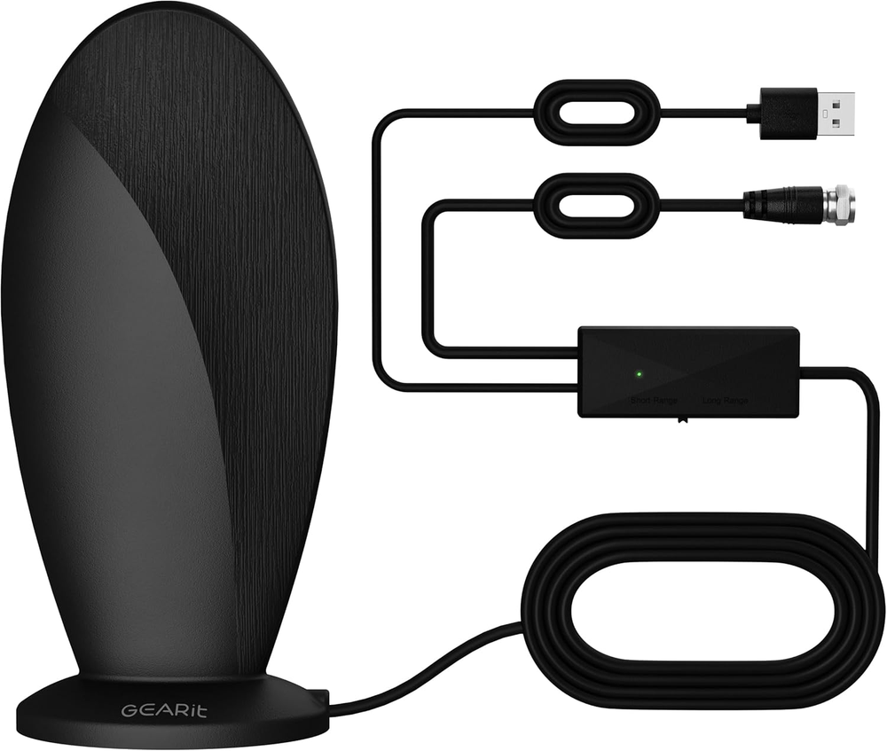 High-Gain TV Antenna - Indoor Long Range HD TV Antenna for Local Channels, Suppo