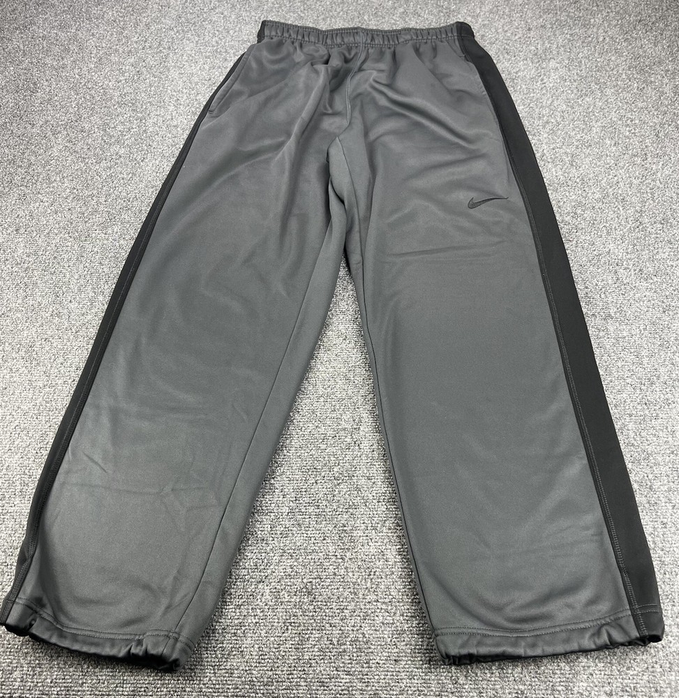 Nike Joggers Track Pants Men Medium Gray Therma Fit Athletic Embroidered Swoosh