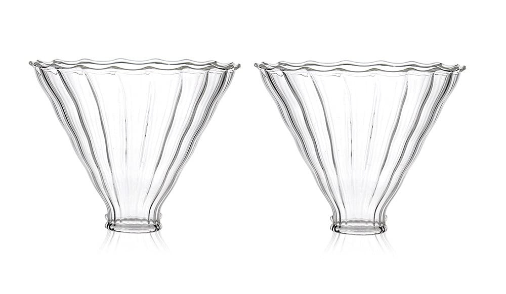 2pcs Glass Pour Over Coffee Funnel Drippers with Filter