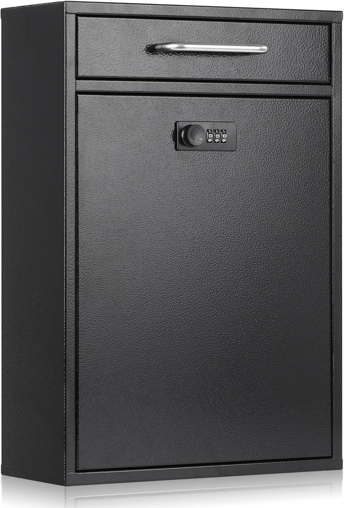 Wall Mount Mailboxes with Combination Lock, Wall Mail Box for Outside, Locking M