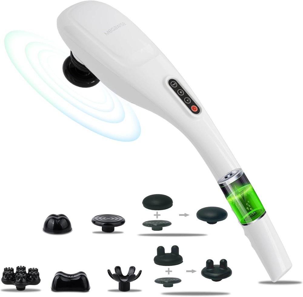 Cordless Back Massager for Shoulders Waist Legs with 3200mAh Battery