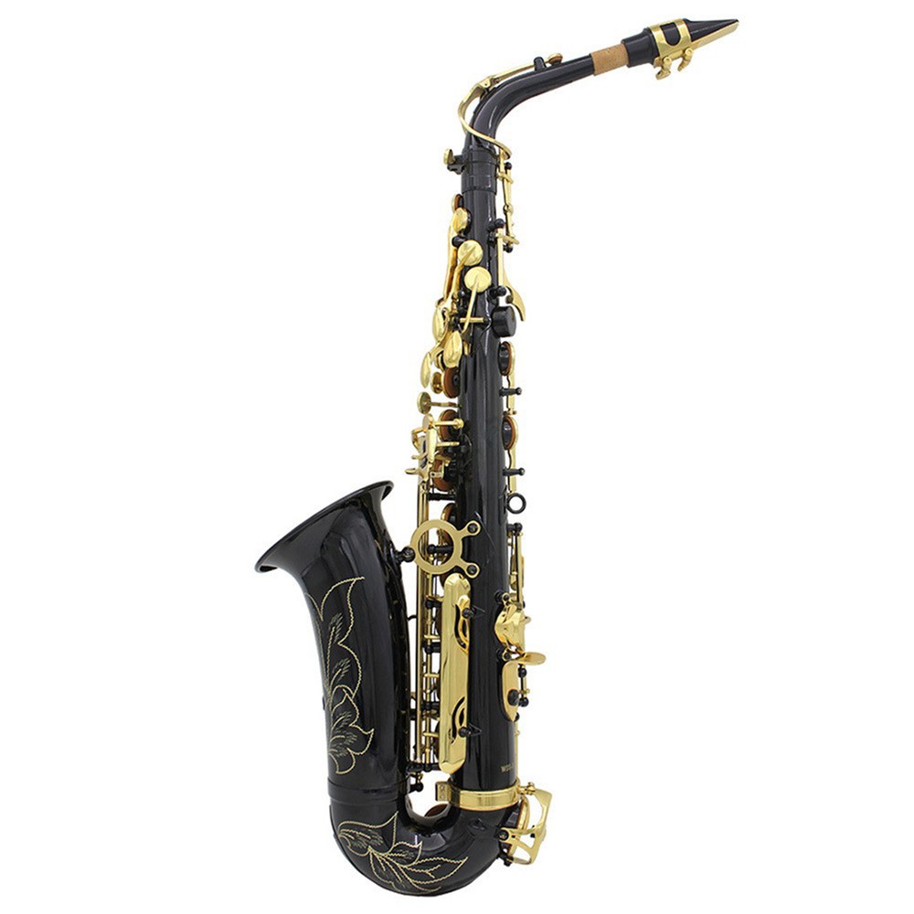 Professional Golden Alto Saxophone Brass Engraved with Case & Accessories
