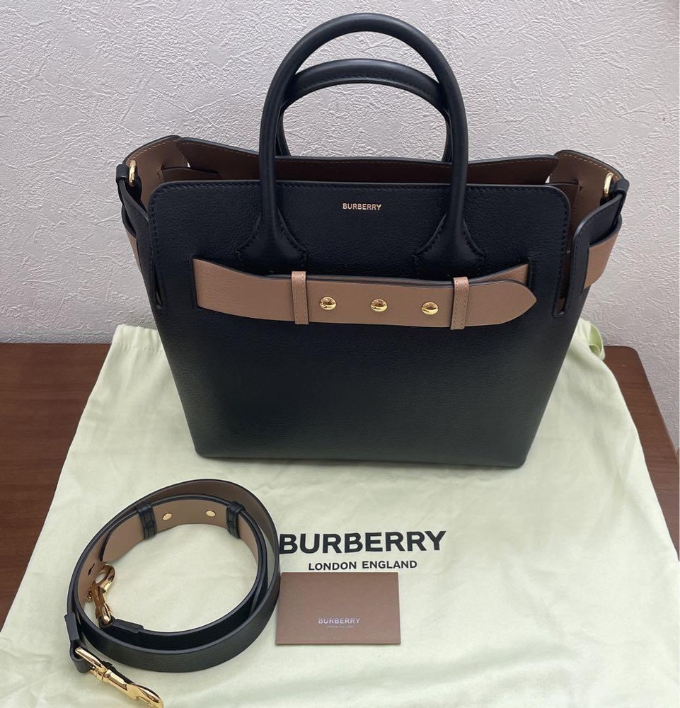 Burberry Shoulder Bag 2way Leather Black Authentic F1105187