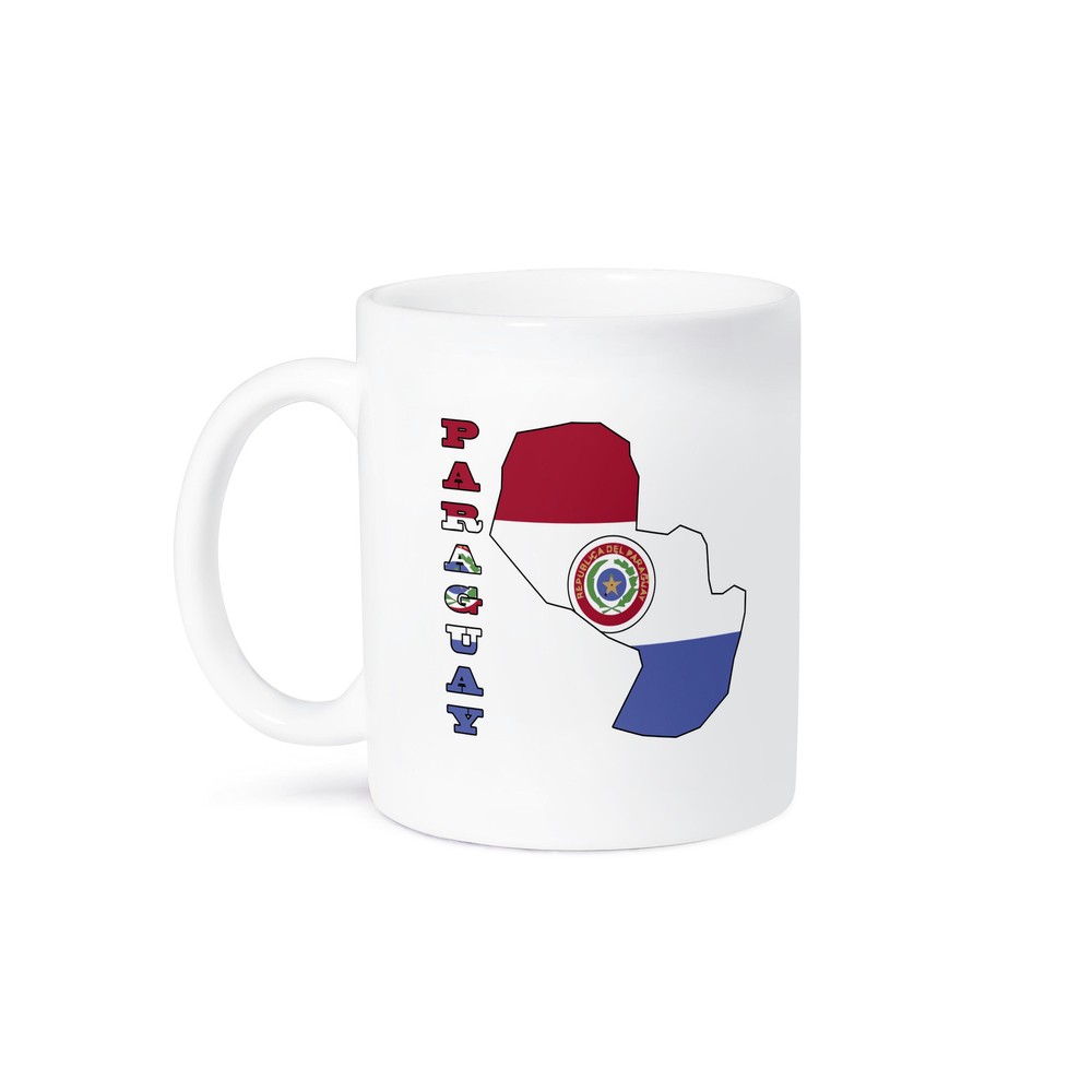 3dRose Paraguay Flag Outline Map Mug with Country Name Letters  