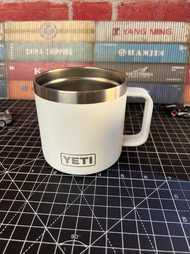 YETI Rambler 14 oz Stainless Steel Camp Mug White No Lid Durable Insulated
