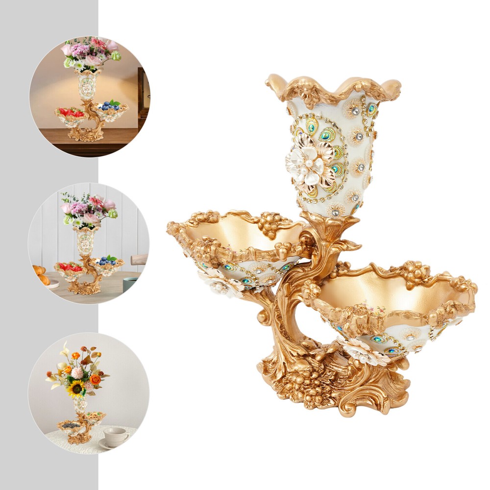 2 Tiered Fruit Bowl, Resin Fruit Bowl Plate, Decorative Fruit Bowls