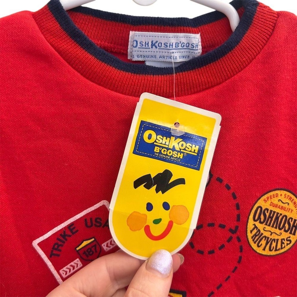 VTG NWT  OshKosh B'gosh Toddler Boys Red Tricycle Graphic T Shirt Sz 3T USA Made