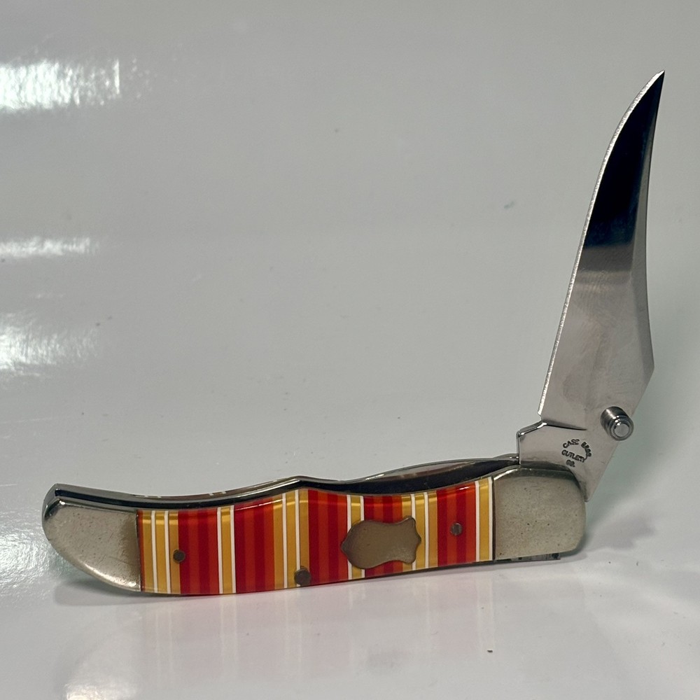 Rare Case Bros Cutlery R1265LC Candy Stripe Lock Blade Pocket Knife with Clip for Collectors and Enthusiasts