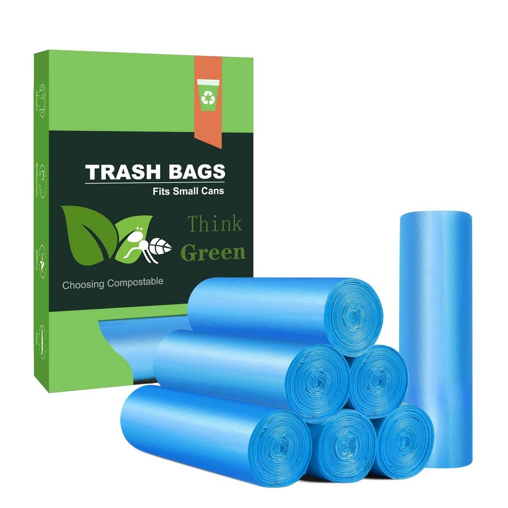 Small Trash Bags, 4-6 Gallon Compostable Garbage Bags, 4 Gallon Trash Bags, U...